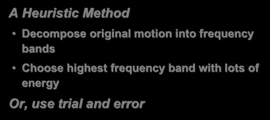 the Adaptation original motion m(t) = m 0 (t) + d(t) motion displacement map solve for d(t) pick form of d(t) to restrict frequencies B-Splines, knot spacing sets frequency bound solver