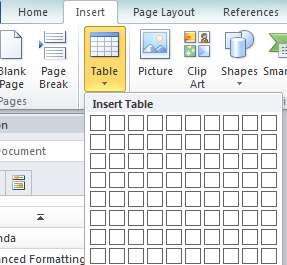 Tables and Illustrations Adding illustrations, graphics, and charts can make your documents look more visually appealing and can easily be created and inserted using Microsoft Word.