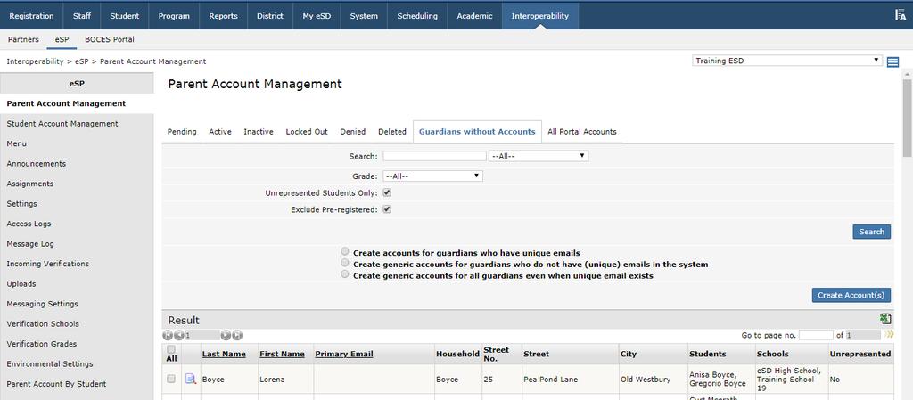 Auto Generating Multiple Accounts Districts may choose to auto generate portal accounts in bulk for parents and/or guardians.