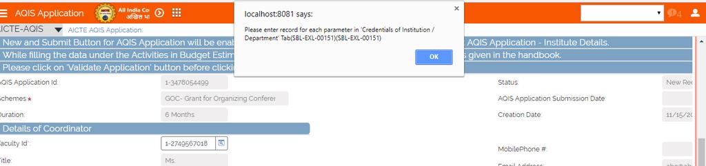 5. User can add only 1 record for each parameter in