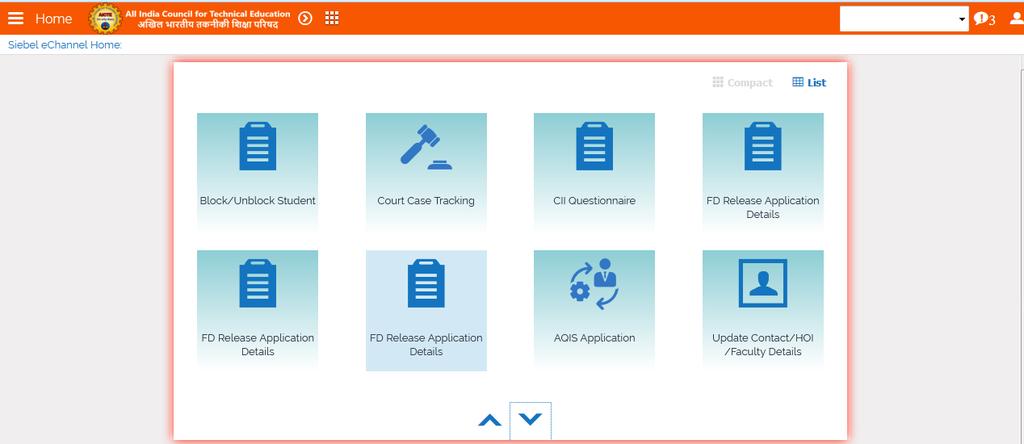 AQIS Application Login to existing AICTE Portal with the