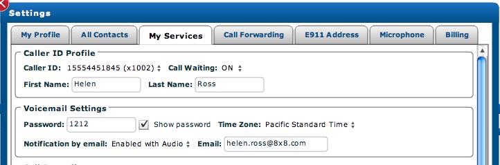 Changing Voicemail Password Click on the My Services tab Under Voicemail Settings you can change or view your voicemail
