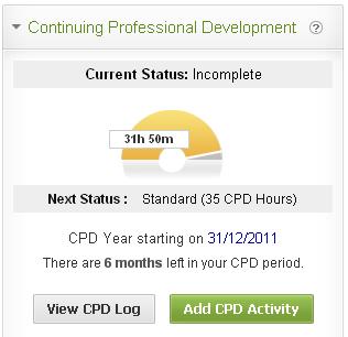 Recording and managing Continuing Professional Development (CPD) Setting your CPD year start date Your Continuing Professional Development portlet will prompt you to set up your CPD start date.