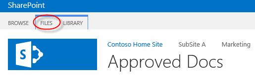 5. Create a new document in the Approved Docs library and verify content approval setting is working. A. Click the Approved Docs link from the Quick Launch menu.