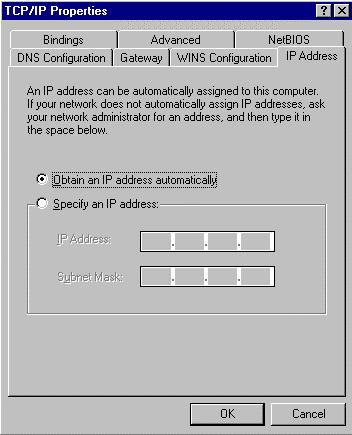 not use a DHCP server and must manually enter the IP address and DNS number. 6. Check Obtain an IP address and click OK.