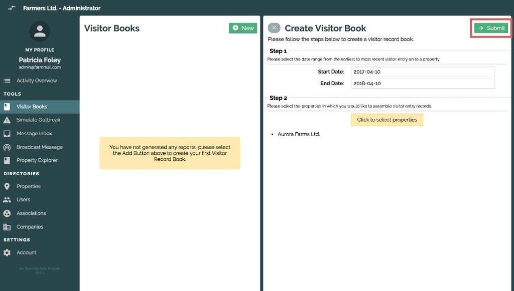 Your generated visitor book will save as a report for later review, if needed.