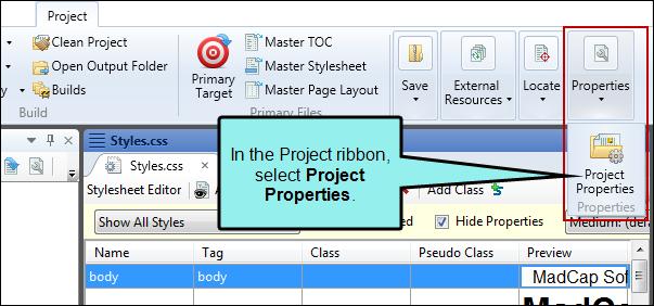 If you have a master TOC, page layout, or stylesheet set in the Project Properties dialog and include those files in an export, the settings