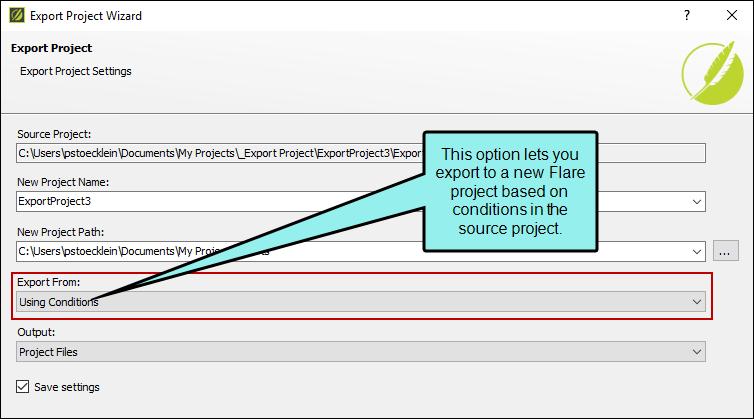 So from the Project ribbon you click Export Project.