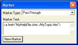 EXAMPLE Let's say you plan to import some FrameMaker documents to Flare and you have locations in those documents where you want to link to CHM files.