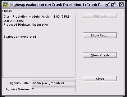 III. Run CPM Evaluation 1. The status screen shows the progress of the evaluation. Once it is completed, the Show Report and Show Graph buttons become active.
