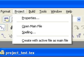 3.2.8 Project 3.2. MENU BAR The options under the project entry in the menu bar are not that extensive.