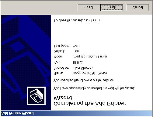 T Make sure X:\USA\W2K\Addprt is displayed in the window and click OK (X:\ is the drive letter of your CD-ROM). X Select Yes and Next to print a test page.