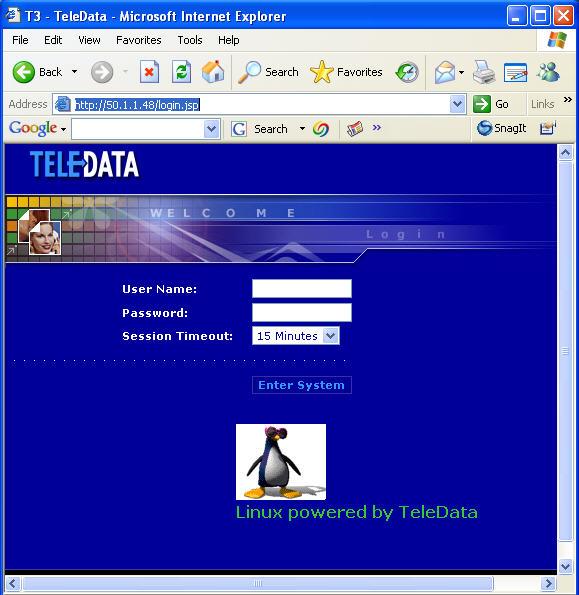 1. From a web browser, enter the IP address of the T3 Platform in the Address field.