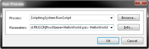 Run Process Altium Designer processes are directly available via the DXP» Run Process menu, where the ScriptingSystem:RunScript process can be selected and appropriate parameters added to execute the