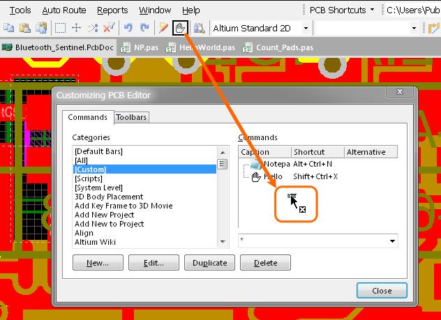 To remove a command from a menu, open the custom dialog then drag the menu command icon back into