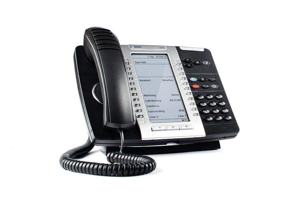 MiVoice This full-featured, enterprise-class IP phone with embedded Gigabit support provides a large backlit display, 24 programmable and self-labeling keys, superior wideband audio, and a built-in