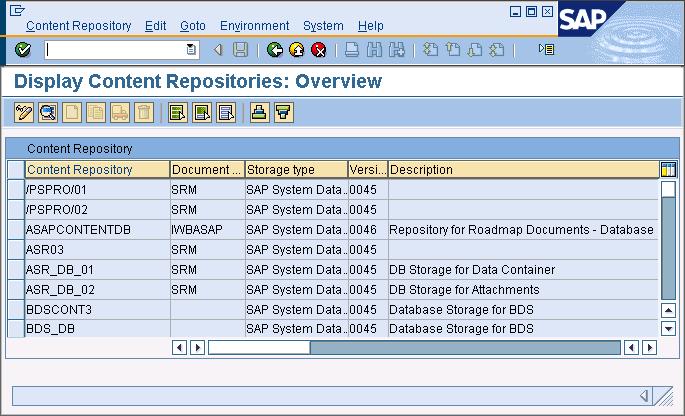 4.2 Content Repository In SAP the Fabasoft iarchivelink HTTP content server has to be configured as content repository. Perform the following steps: 1. Start the transaction OAC0. 2.