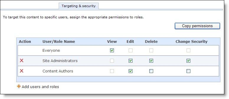 PA RTS 15 Note: You cannot edit a checkbox that you select for the Everyone role. All users inherit permissions from the Everyone role. 2.