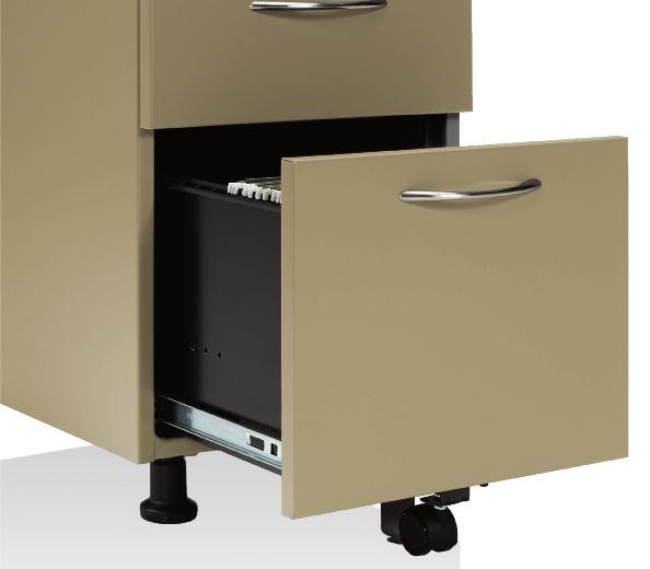 The 5th wheel, another innovative feature of Vini freestanding and mobile cabinets with B/F and B/B/F drawer configurations, provides more than just an