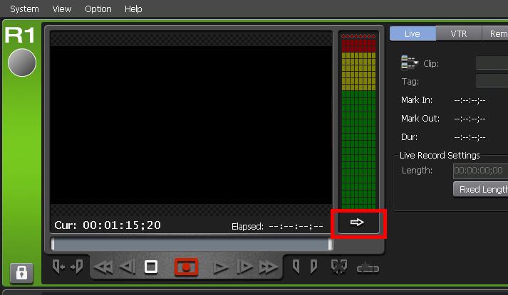 Confirm Input Timecode (LTC) into T2 1) Confirm the Timecode Status Click the right arrow under the audio level meter in the R1 Channel View.