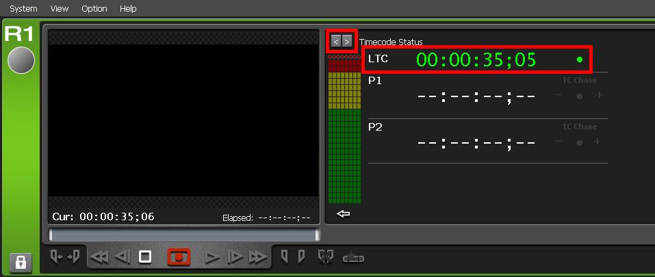 When the timecode from the LTC input is recognized correctly by the T2, the timecode in Timecode Status is green.