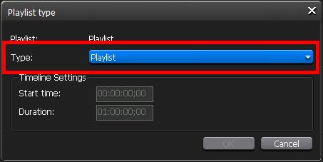 In [Timeline Playlist], you can specify an exact timecode point to place each clip.
