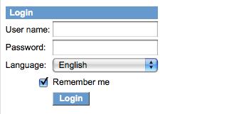 Figure 124: Choosing language on login Note: Before a user logs in, the welcome page is displayed in the default language of the guest user.