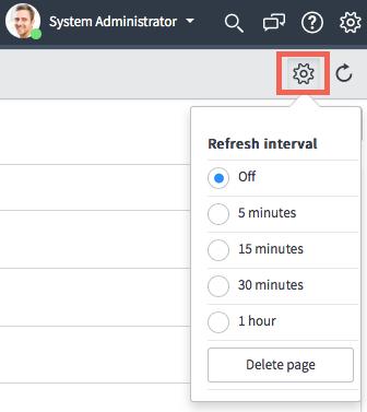 to choose a refresh interval. The default is Off (no refresh). Click the refresh icon ( ) at any time.