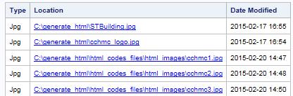 Find the Folders inside the C:\generate_html Folder Figure 3. Find the JPG Files inside the C:\generate_html Folder Figure 4.