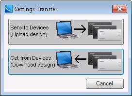 On the main menu of CDS window, click on Go Online icon the Setting Transfer window is displayed as shown