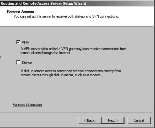 Routig ad Remote Access will use the Iteret-coected adapter to accept icomig VPN coectios ad use the other