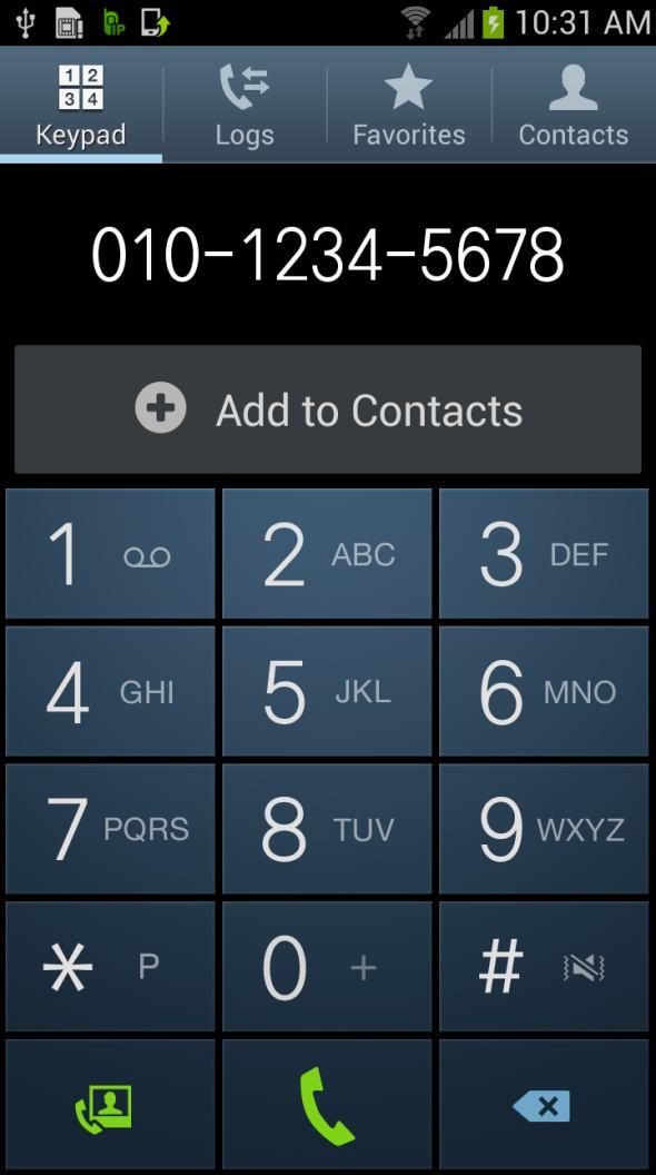 Making an External Call This function is used to dial an external number including a mobile phone number. 1 Enter the phone number you want to make a call and tap the button.