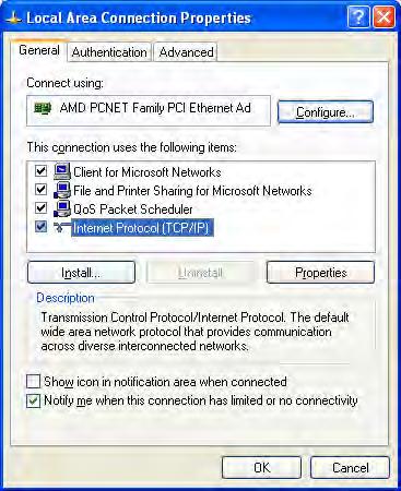 2.3 Windows XP IP Address Setup Click Start button (it should be located at lower-left corner of your computer), then click