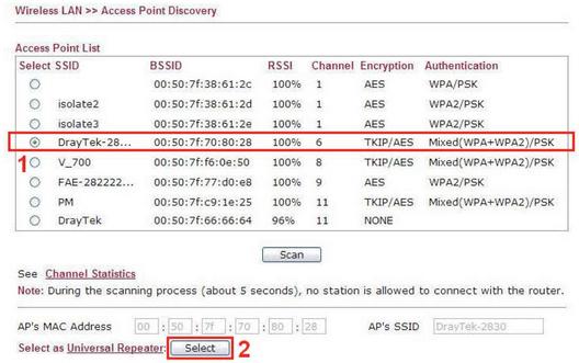 2. Choose the SSID of Vigor2830n (which is Draytek-2830 in this example), and click OK. 3.