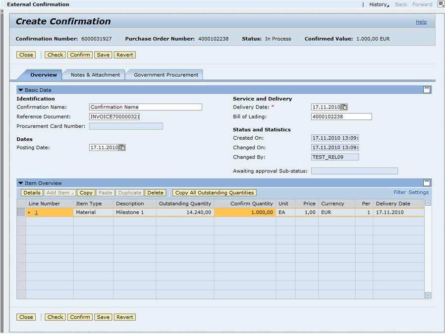 External Confirmation - SAP NetWeaver Portal - 12.