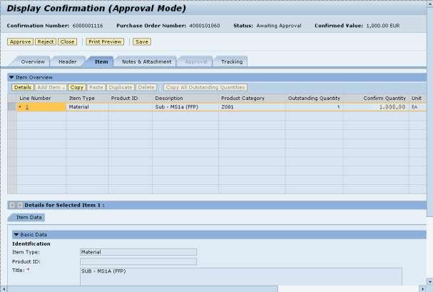 Confirmation Item - SAP NetWeaver Portal - 42. To view the attachments for this confirmation, click on the Notes & Attachment tab (visible at the top of the screen).