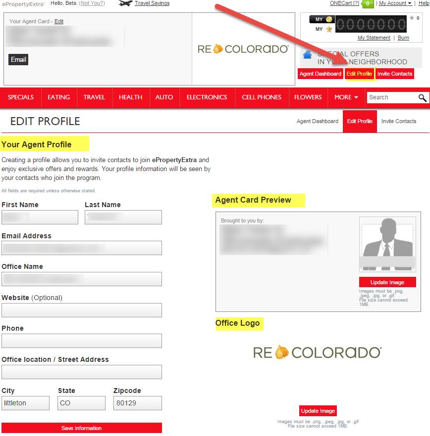 4 epropertyextra Reference Edit Your Profile: This is where you can update your photo, logo and