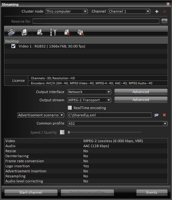 4. Streaming Mode To adjust the streaming transcoding process, select the node from the Cluster node list tand click