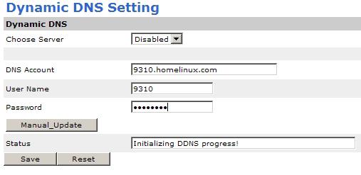 serious damages to your equipment. So we suggest you DO NOT try firmware update in a hurry. Dynamic DNS Setting Click the DDNS option and you can enter the dynamic DNS setting webpage.