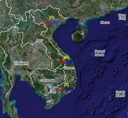 Location map Head quarter: Hanoi Capital Branch 1 in Ho