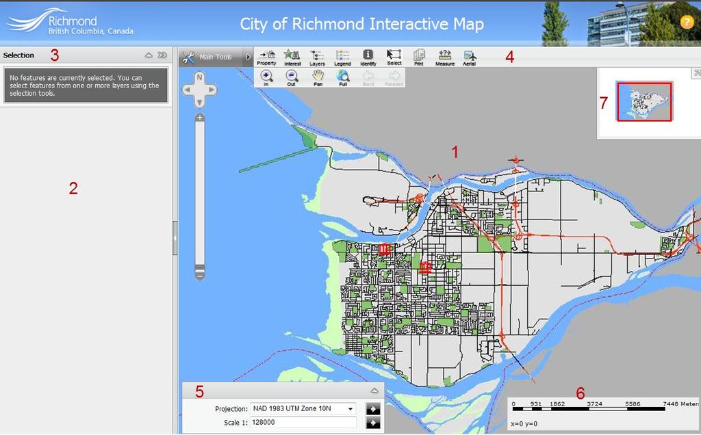 Basic Map Navigation Basic Map Navigation Getting Started When you open the City of Richmond Interactive Map in your Internet browser, you should see the image shown in Figure 6 below.