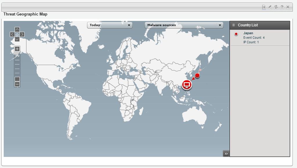 Trend Micro Deep Discovery Inspector User's Guide FIGURE 3-12. Threat Geographic Map Detection Pop-up 4. Click any threat in the pop-up window.
