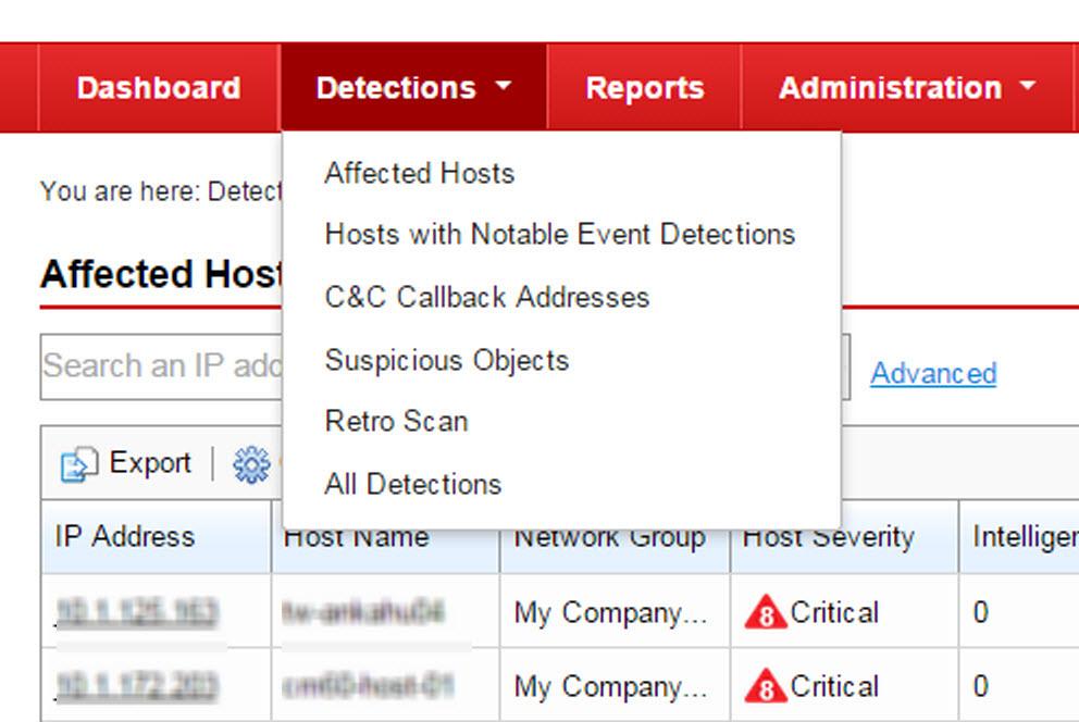 Trend Micro Deep Discovery Inspector User's Guide About the Detections Screen FIGURE 4-1.