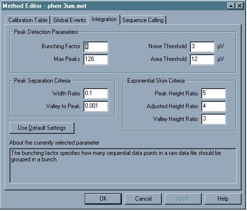 Modifying Integration Parameters Description When you modify integration parameters, you change the way all cycles in the sample are integrated.