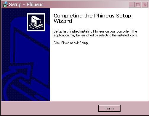 8 Completing the Phineus Setup Wizard