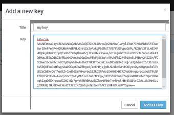 Save with Add SSH key.