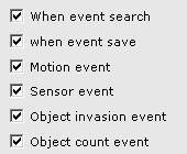 If you check the box ( ), it will show event on executing setup. If you check the box ( ), it will show event on E-Map run. If you check the box ( ), it will show event on executing search.