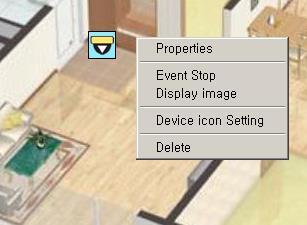 1.17.7 Map menu In case camera, sensor and alarm have been set in map, menu selection by click right button of mouse