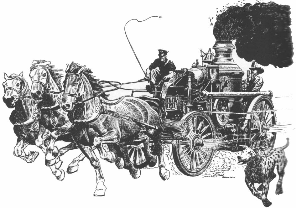 Figure 3: Left: illustration by Fred Freeman. Middle: sketch by Watson presents the illustration as if wagon and horses are travelling in the same direction in perspective.