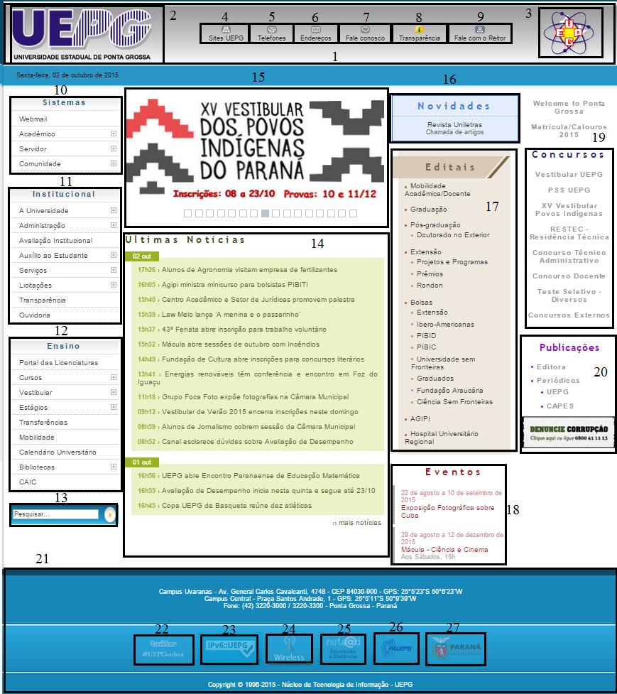 Figure 6: Main page for UEPG website